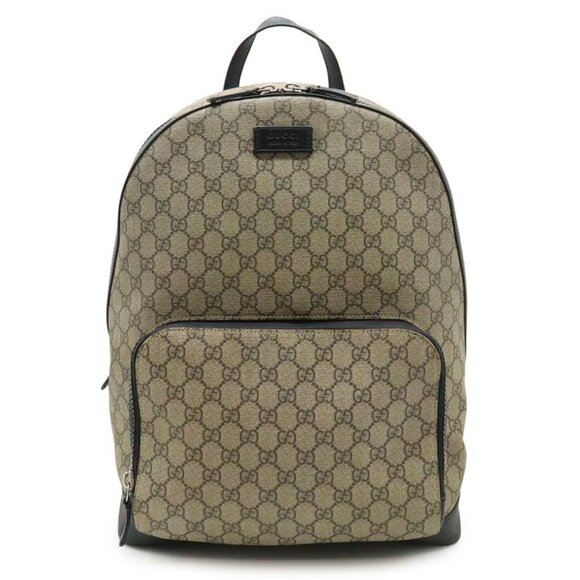 Gucci GG Supreme Backpack Rucksack Sac Daypack Leather Beige Black Silver main image 4